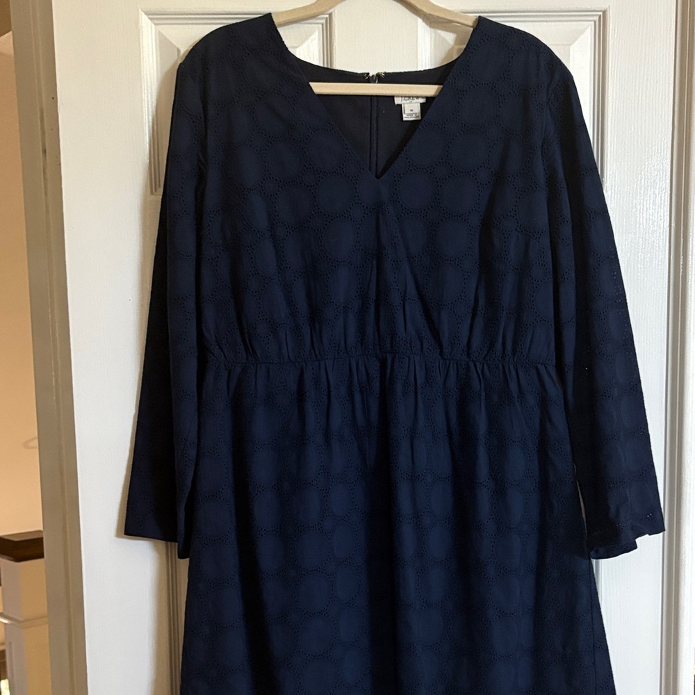 J. Crew Dark Blue Long Sleeve Dress